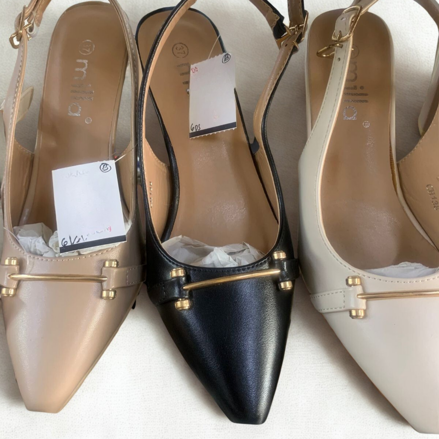 Women's Pointed Toe Slingback Flats – Metal Bar Loafer-Style Shoes