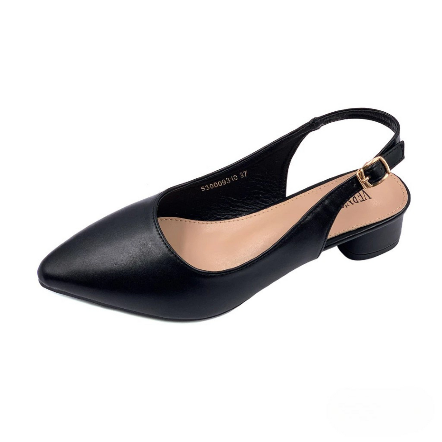 Women's Pointed Toe Slingback Heels – Low Block Heel Dress Shoes