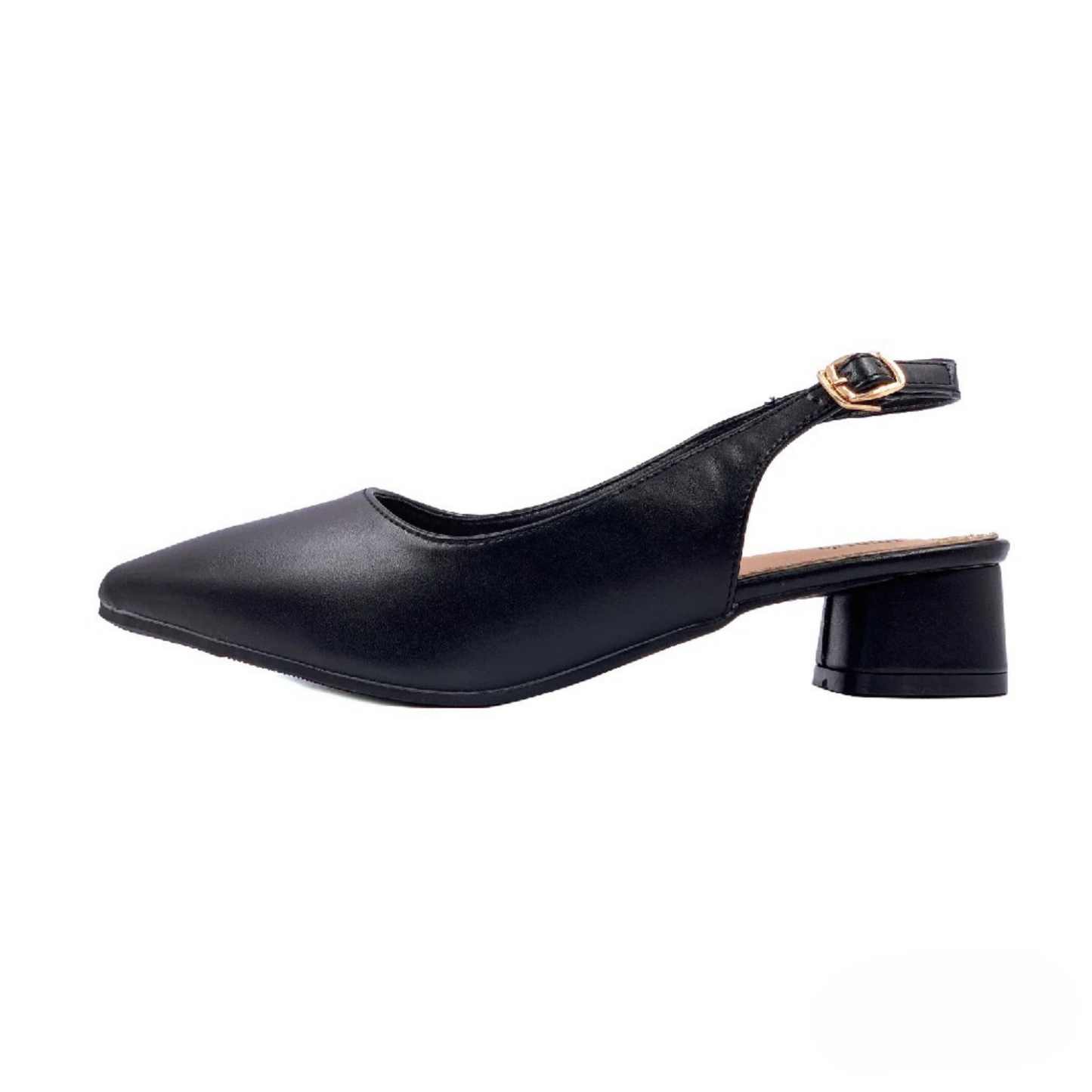 Women's Pointed Toe Slingback Heels – Low Block Heel Dress Shoes