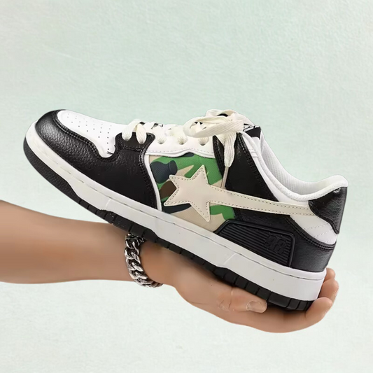 Unisex Camo Star Sneakers – Low-Top Streetwear Style Shoes for Kids & Adults