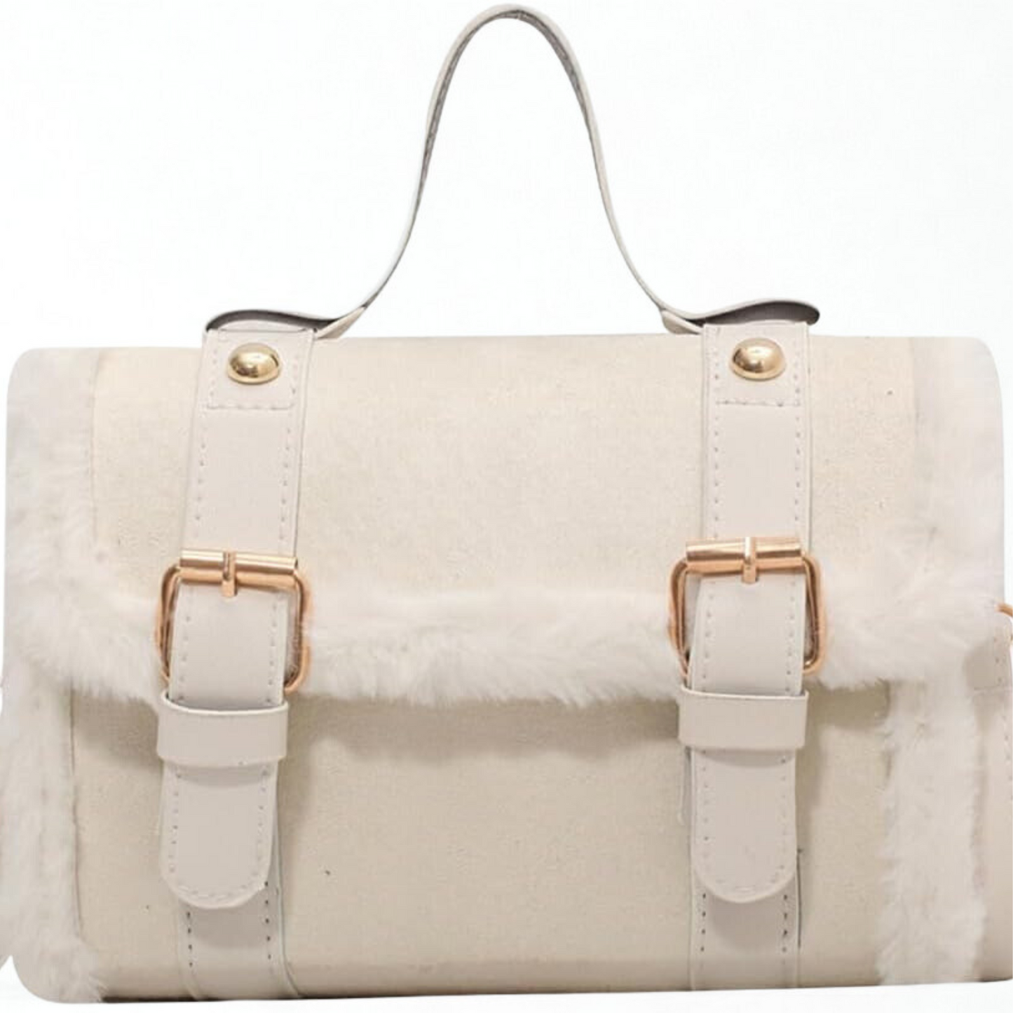 Winter Luxe Faux Fur Mini Satchel – Snow White