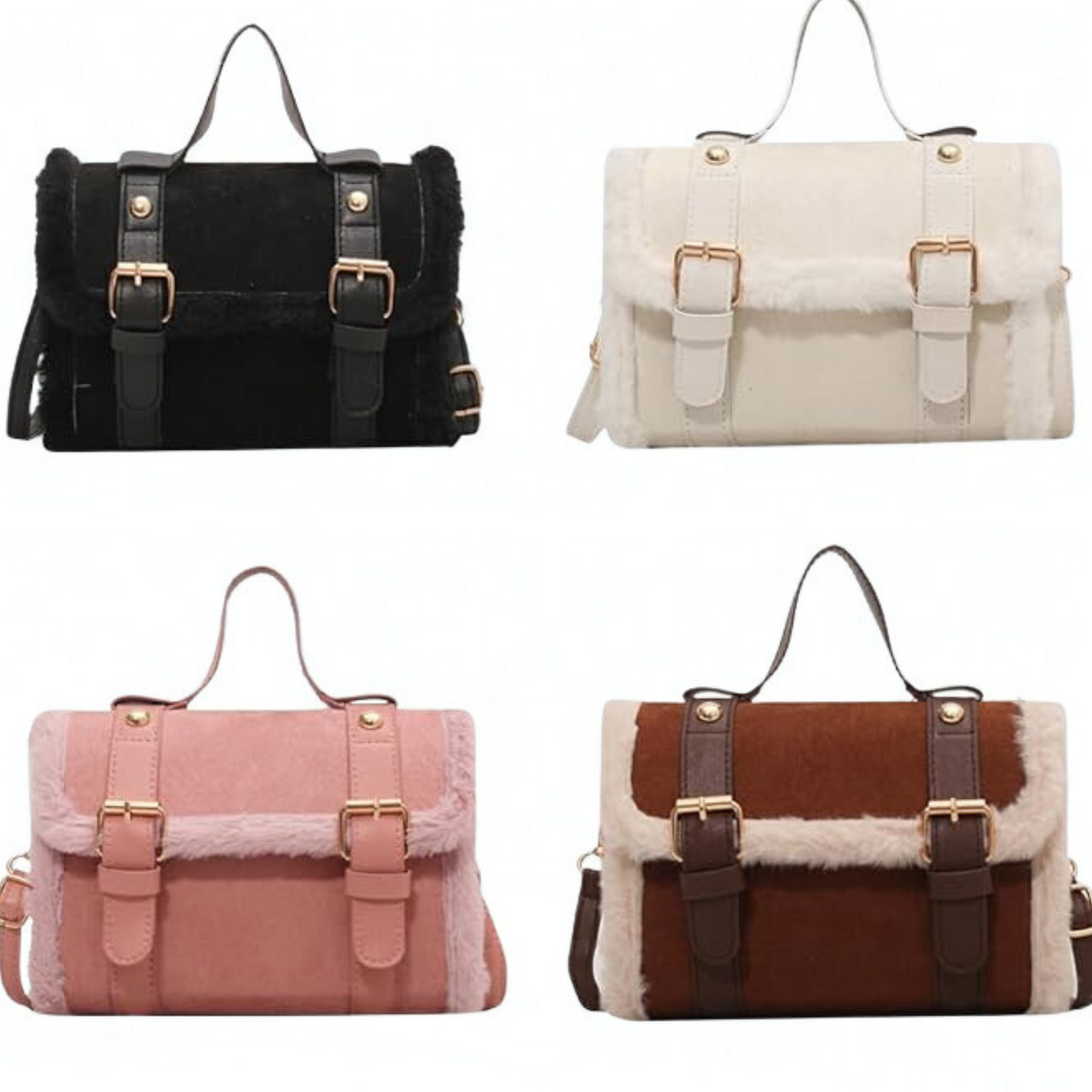 Winter Luxe Faux Fur Mini Satchel – Snow White